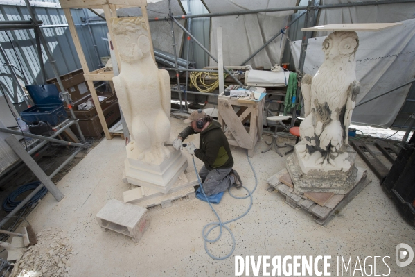 Chantier de restauration de la cathédrale d Amiens.