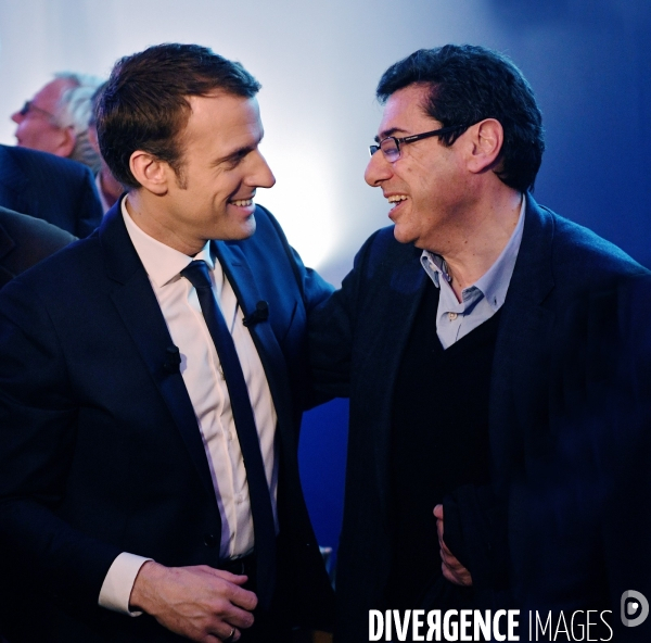 Emmanuel Macron avec Philippe Aghion
