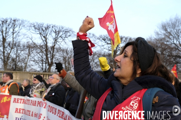 Manifestation Contre la Réforme des Retraites à Paris. Demonstration Against the Pension Reform in Paris.