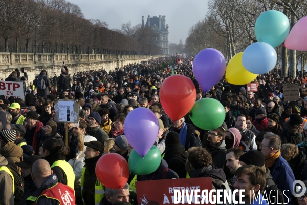 Manifestation Contre la Réforme des Retraites à Paris. Demonstration Against the Pension Reform in Paris.