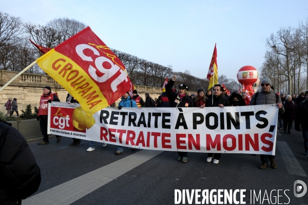 Manifestation Contre la Réforme des Retraites à Paris. Demonstration Against the Pension Reform in Paris.