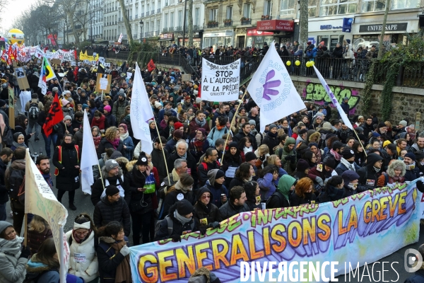 Manifestation Contre la Réforme des Retraites à Paris. Demonstration Against the Pension Reform in Paris.