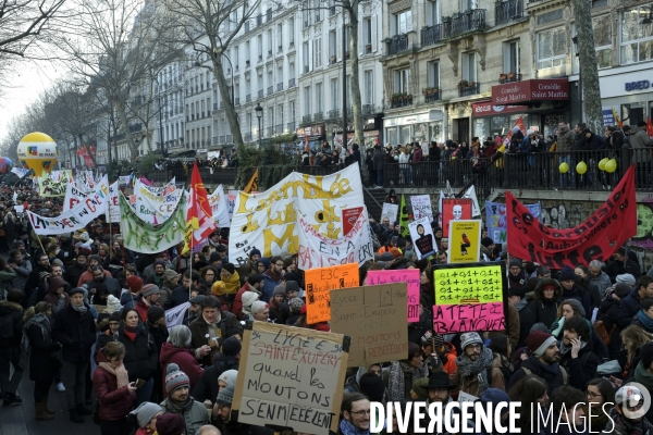 Manifestation Contre la Réforme des Retraites à Paris. Demonstration Against the Pension Reform in Paris.