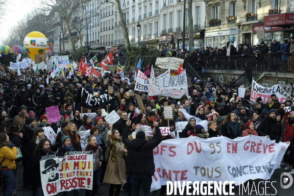 Manifestation Contre la Réforme des Retraites à Paris. Demonstration Against the Pension Reform in Paris.