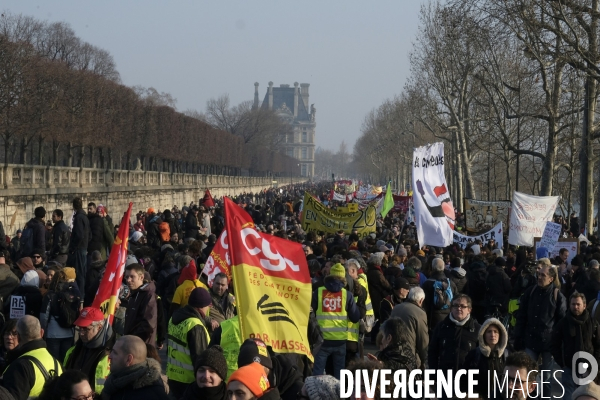 Manifestation Contre la Réforme des Retraites à Paris. Demonstration Against the Pension Reform in Paris.