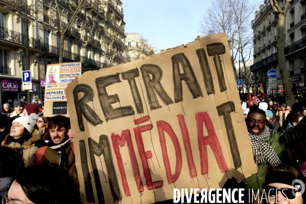 Manifestation Contre la Réforme des Retraites à Paris. Demonstration Against the Pension Reform in Paris.