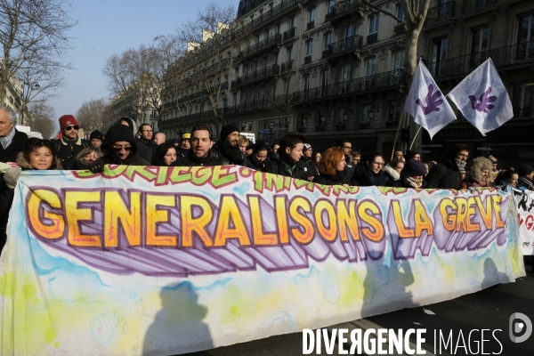 Manifestation Contre la Réforme des Retraites à Paris. Demonstration Against the Pension Reform in Paris.