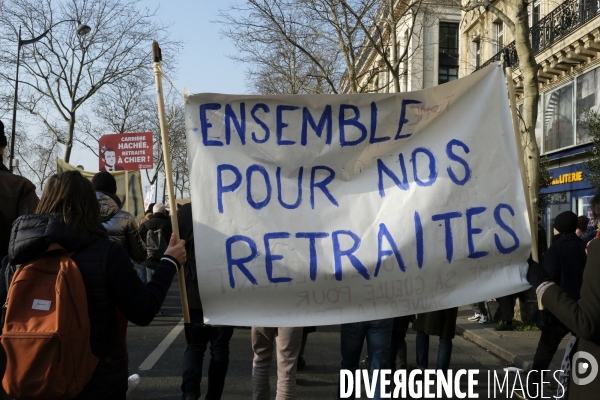 Manifestation Contre la Réforme des Retraites à Paris. Demonstration Against the Pension Reform in Paris.