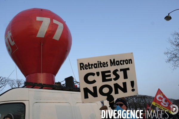 Manifestation Contre la Réforme des Retraites à Paris. Demonstration Against the Pension Reform in Paris.