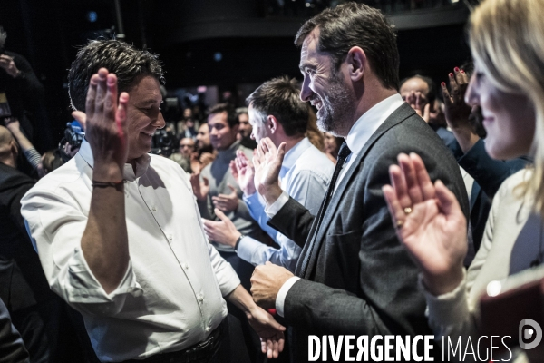 Meeting de Benjamin Griveaux au théâtre Bobino.