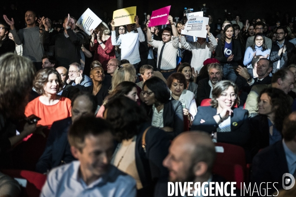 Meeting de Benjamin Griveaux au théâtre Bobino.