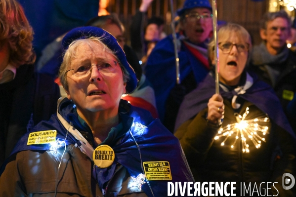Veillée anti-Brexit à la veille de la sortie du Royaume-Uni de l Union européenne.