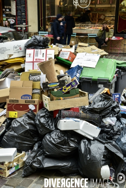 Grève des éboueurs et agents chargés du traitement des déchets à Paris. Garbage collectors and waste treatment workers strike in Paris