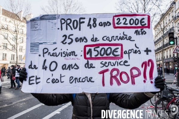 Revendications contre la réforme des retraites.