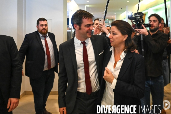 Agnès Buzyn et Olivier Véran. Passation de pouvoir au ministère des solidarités et de la santé.