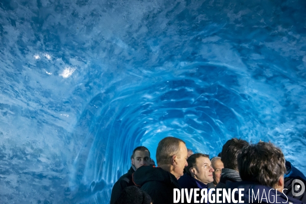 Emmanuel Macron à Chamonix et sur la mer de glace