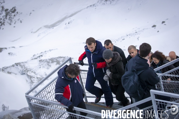 Emmanuel Macron à Chamonix et sur la mer de glace