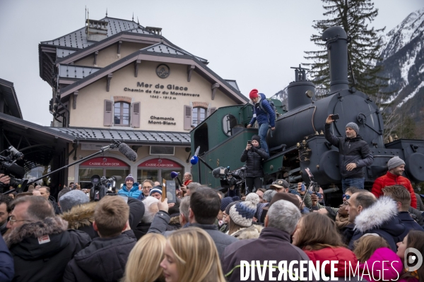 Emmanuel Macron à Chamonix et sur la mer de glace