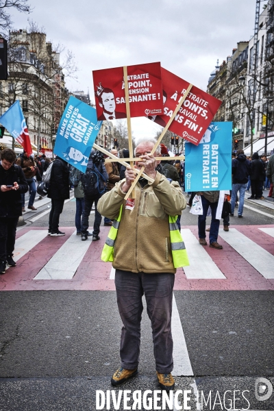 Manifestation contre la reforme des retraites 20 fevrier 2020