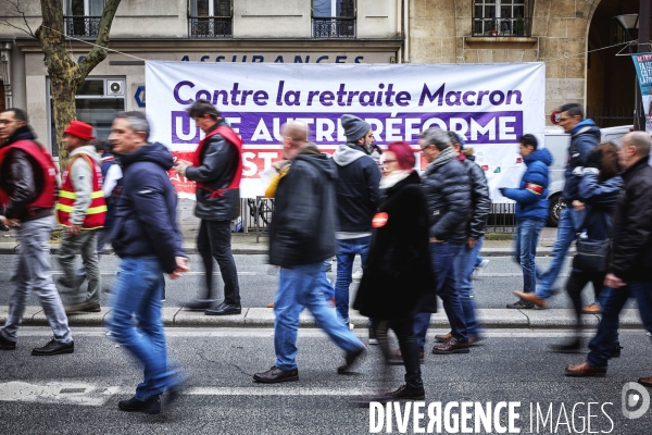 Manifestation contre la reforme des retraites 20 fevrier 2020