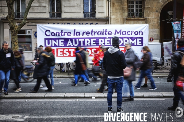 Manifestation contre la reforme des retraites 20 fevrier 2020