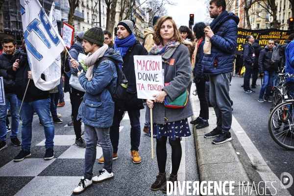 Manifestation contre la reforme des retraites 20 fevrier 2020