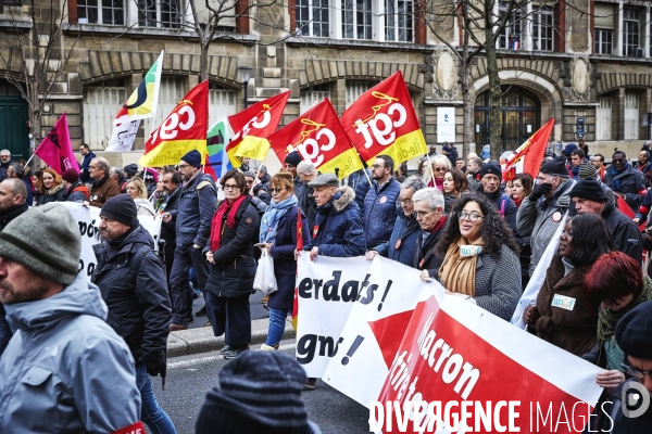 Manifestation contre la reforme des retraites 20 fevrier 2020