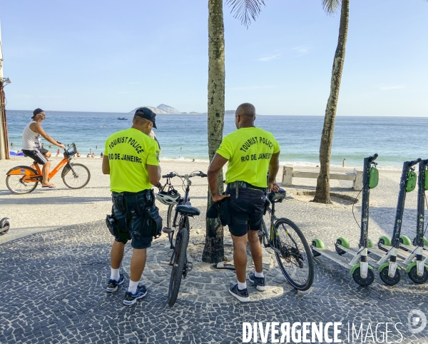 Police touristique a rio/bresil