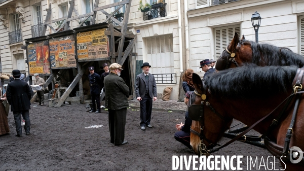 Tournage de séquences de la série Paris Police 1900