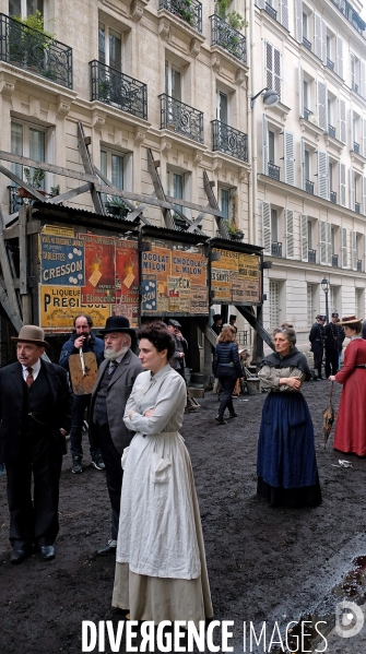 Tournage de séquences de la série Paris Police 1900