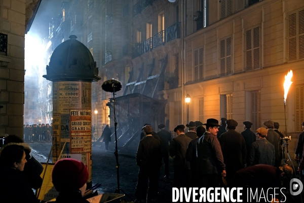 Tournage de séquences de la série Paris Police 1900