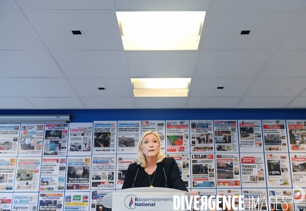 Conférence de presse de Marine Le Pen pour présenter le livre blanc sur la sécurité