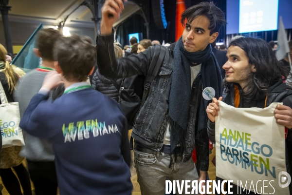 Meeting d  Anne Hidalgo pour la campagne en vue des élections municipales à Paris