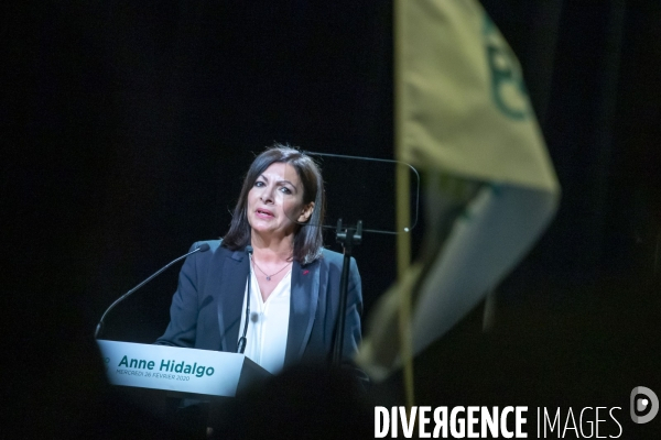 Meeting d  Anne Hidalgo pour la campagne en vue des élections municipales à Paris