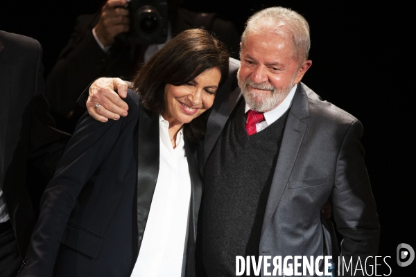 Meeting d Anne Hidalgo avec Lula et Dilma Rousseff .