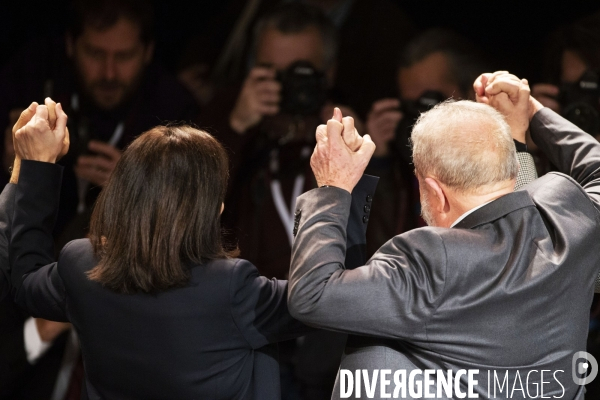 Meeting d Anne Hidalgo avec Lula et Dilma Rousseff .