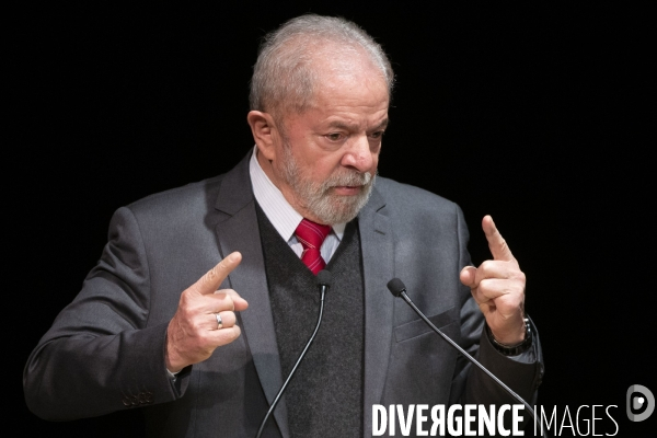 Meeting d Anne Hidalgo avec Lula et Dilma Rousseff .