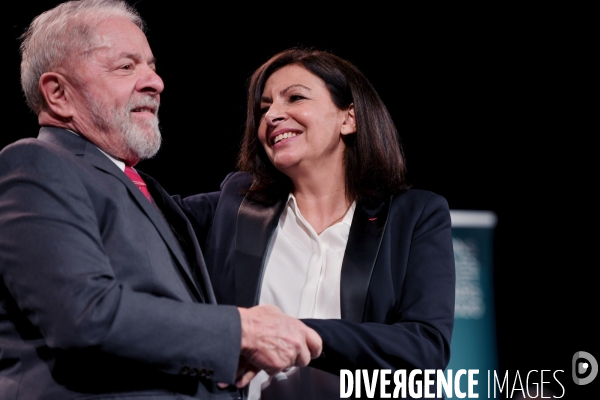Elections Municipales / Meeting d Anne Hidalgo avec Lula et Dilma Rousseff