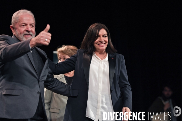 Elections Municipales / Meeting d Anne Hidalgo avec Lula et Dilma Rousseff