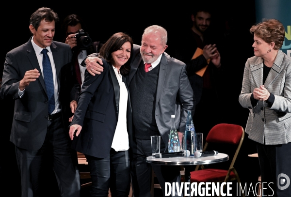 Elections Municipales / Meeting d Anne Hidalgo avec Lula et Dilma Rousseff