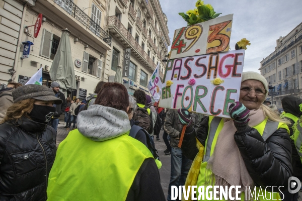 Manifestation intersyndicale contre l article 49.3