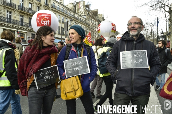 Manifestation contre le 49.3 de la réforme des retraites du 3 Mars 2020, à Paris. Demonstration against pension reform and 49.3.