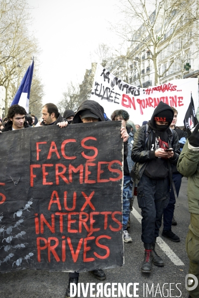 Manifestation contre le 49.3 de la réforme des retraites du 3 Mars 2020, à Paris. Demonstration against pension reform and 49.3.
