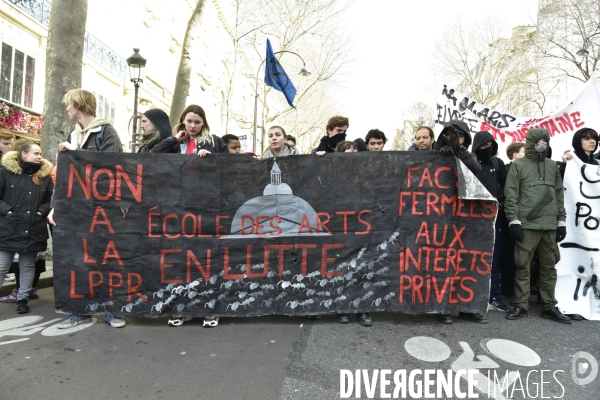 Manifestation contre le 49.3 de la réforme des retraites du 3 Mars 2020, à Paris. Demonstration against pension reform and 49.3.