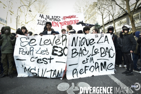 Manifestation contre le 49.3 de la réforme des retraites du 3 Mars 2020, à Paris. Demonstration against pension reform and 49.3.