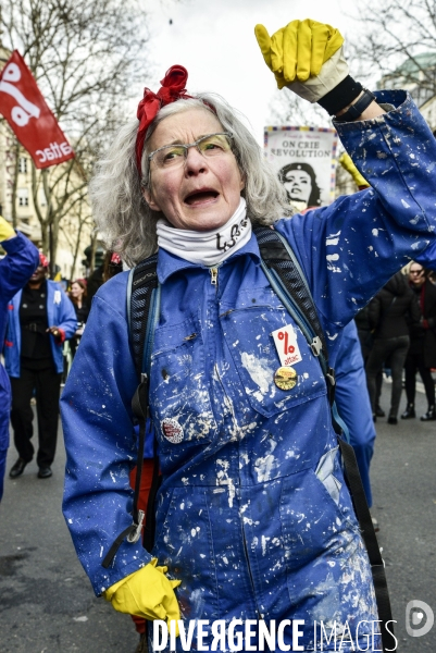 Manifestation contre le 49.3 de la réforme des retraites du 3 Mars 2020, à Paris. Demonstration against pension reform and 49.3.