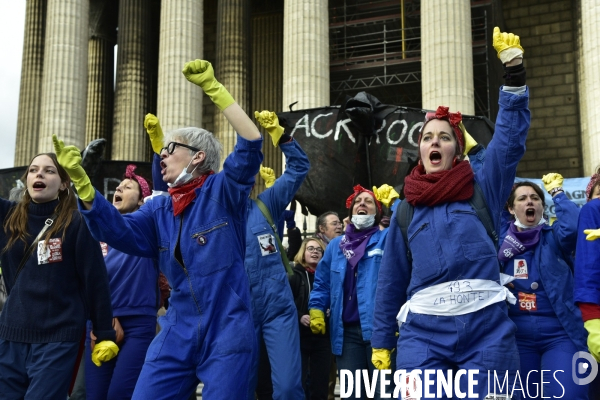 Manifestation contre le 49.3 de la réforme des retraites du 3 Mars 2020, à Paris. Demonstration against pension reform and 49.3.