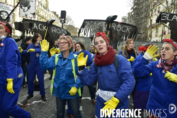 Manifestation contre le 49.3 de la réforme des retraites du 3 Mars 2020, à Paris. Demonstration against pension reform and 49.3.