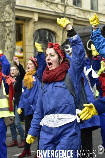 Manifestation contre le 49.3 de la réforme des retraites du 3 Mars 2020, à Paris. Demonstration against pension reform and 49.3.