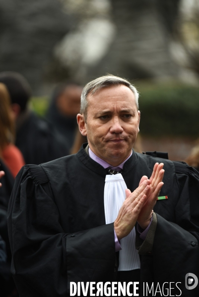 Manifestation des greffiers avocats et magistrats au tribunal de Bobigny